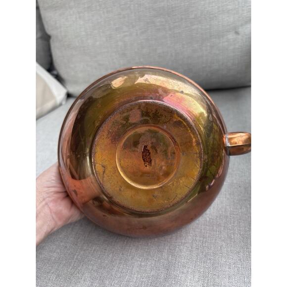 Vintage Retro Copper Tea Kettle Tin Lined Wood Handle Farmhouse Cottage - Picture 5 of 12